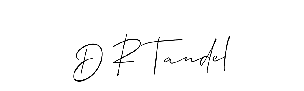 How to make D R Tandel name signature. Use Allison_Script style for creating short signs online. This is the latest handwritten sign. D R Tandel signature style 2 images and pictures png