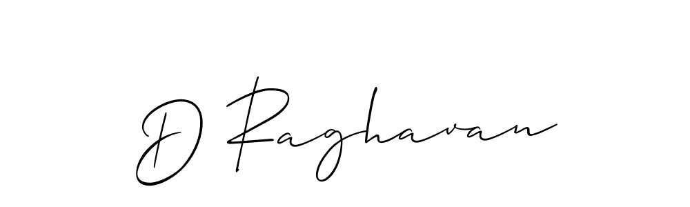 Create a beautiful signature design for name D Raghavan. With this signature (Allison_Script) fonts, you can make a handwritten signature for free. D Raghavan signature style 2 images and pictures png