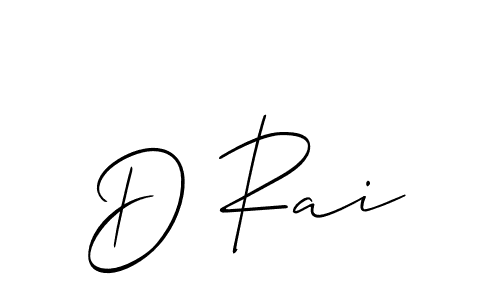 Create a beautiful signature design for name D Rai. With this signature (Allison_Script) fonts, you can make a handwritten signature for free. D Rai signature style 2 images and pictures png