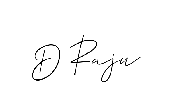The best way (Allison_Script) to make a short signature is to pick only two or three words in your name. The name D Raju include a total of six letters. For converting this name. D Raju signature style 2 images and pictures png