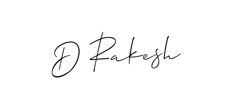The best way (Allison_Script) to make a short signature is to pick only two or three words in your name. The name D Rakesh include a total of six letters. For converting this name. D Rakesh signature style 2 images and pictures png