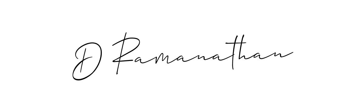 How to make D Ramanathan name signature. Use Allison_Script style for creating short signs online. This is the latest handwritten sign. D Ramanathan signature style 2 images and pictures png