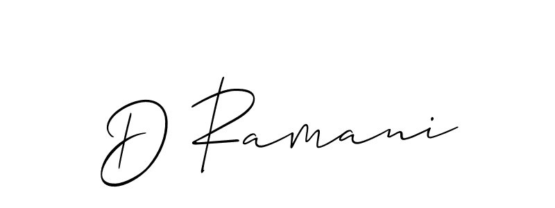 How to make D Ramani name signature. Use Allison_Script style for creating short signs online. This is the latest handwritten sign. D Ramani signature style 2 images and pictures png