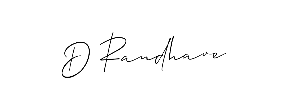 Design your own signature with our free online signature maker. With this signature software, you can create a handwritten (Allison_Script) signature for name D Randhave. D Randhave signature style 2 images and pictures png