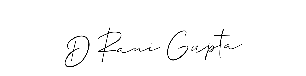 How to make D Rani Gupta signature? Allison_Script is a professional autograph style. Create handwritten signature for D Rani Gupta name. D Rani Gupta signature style 2 images and pictures png