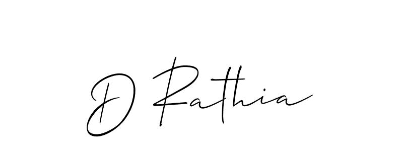 You should practise on your own different ways (Allison_Script) to write your name (D Rathia) in signature. don't let someone else do it for you. D Rathia signature style 2 images and pictures png