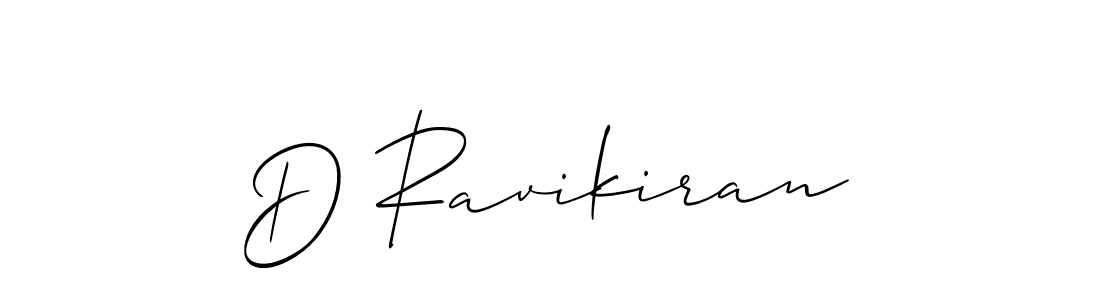 Create a beautiful signature design for name D Ravikiran. With this signature (Allison_Script) fonts, you can make a handwritten signature for free. D Ravikiran signature style 2 images and pictures png