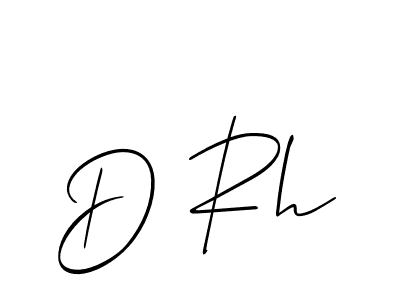 The best way (Allison_Script) to make a short signature is to pick only two or three words in your name. The name D Rh include a total of six letters. For converting this name. D Rh signature style 2 images and pictures png
