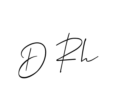 The best way (Allison_Script) to make a short signature is to pick only two or three words in your name. The name D Rh include a total of six letters. For converting this name. D Rh signature style 2 images and pictures png