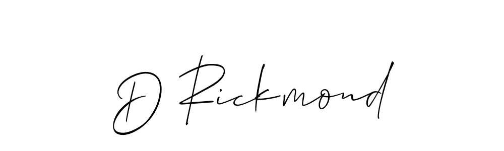 How to make D Rickmond name signature. Use Allison_Script style for creating short signs online. This is the latest handwritten sign. D Rickmond signature style 2 images and pictures png