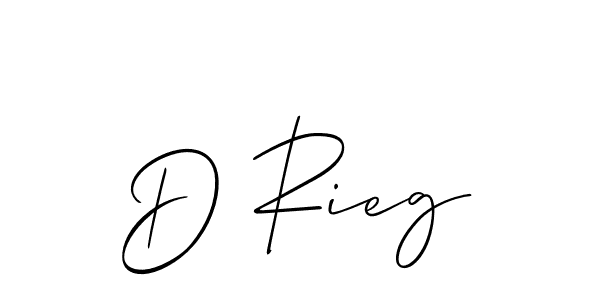 Also we have D Rieg name is the best signature style. Create professional handwritten signature collection using Allison_Script autograph style. D Rieg signature style 2 images and pictures png