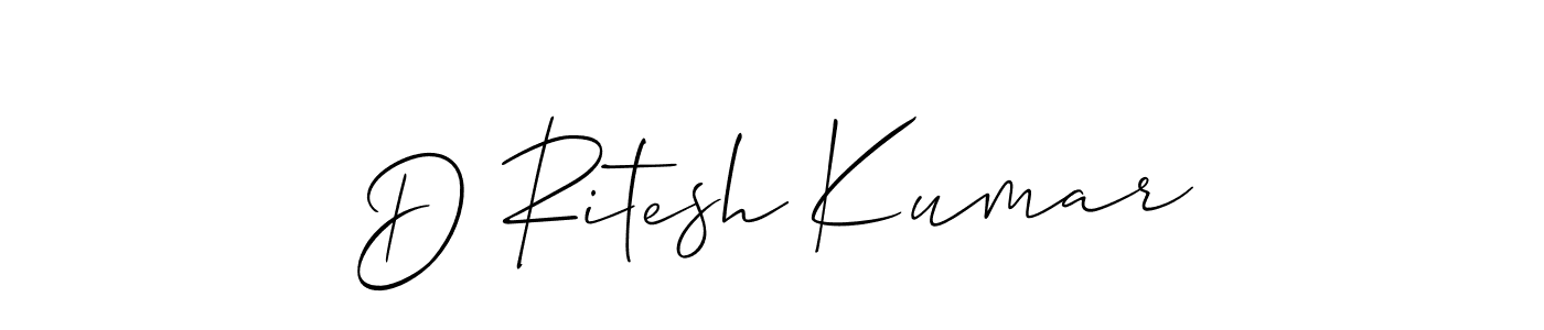Make a beautiful signature design for name D Ritesh Kumar. With this signature (Allison_Script) style, you can create a handwritten signature for free. D Ritesh Kumar signature style 2 images and pictures png