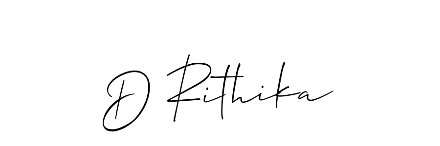 Use a signature maker to create a handwritten signature online. With this signature software, you can design (Allison_Script) your own signature for name D Rithika. D Rithika signature style 2 images and pictures png