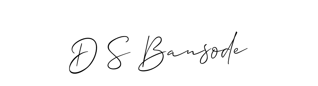 Make a beautiful signature design for name D S Bansode. With this signature (Allison_Script) style, you can create a handwritten signature for free. D S Bansode signature style 2 images and pictures png