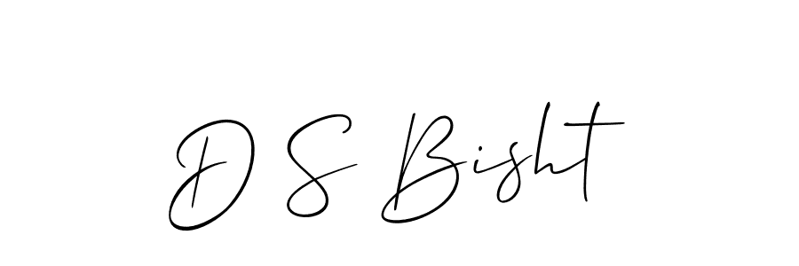 Use a signature maker to create a handwritten signature online. With this signature software, you can design (Allison_Script) your own signature for name D S Bisht. D S Bisht signature style 2 images and pictures png