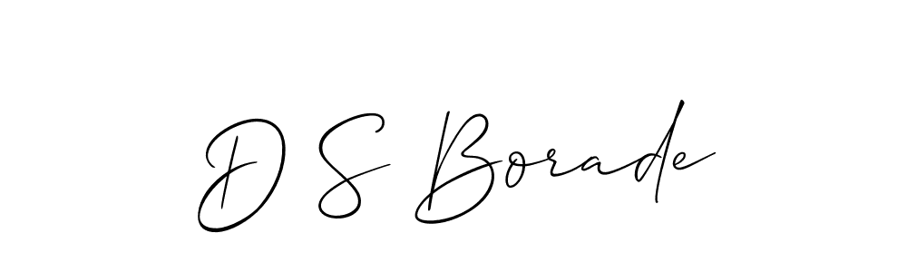 How to Draw D S Borade signature style? Allison_Script is a latest design signature styles for name D S Borade. D S Borade signature style 2 images and pictures png