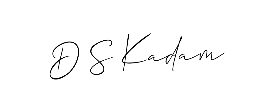 Use a signature maker to create a handwritten signature online. With this signature software, you can design (Allison_Script) your own signature for name D S Kadam. D S Kadam signature style 2 images and pictures png