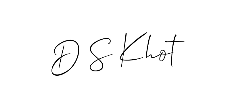 Create a beautiful signature design for name D S Khot. With this signature (Allison_Script) fonts, you can make a handwritten signature for free. D S Khot signature style 2 images and pictures png