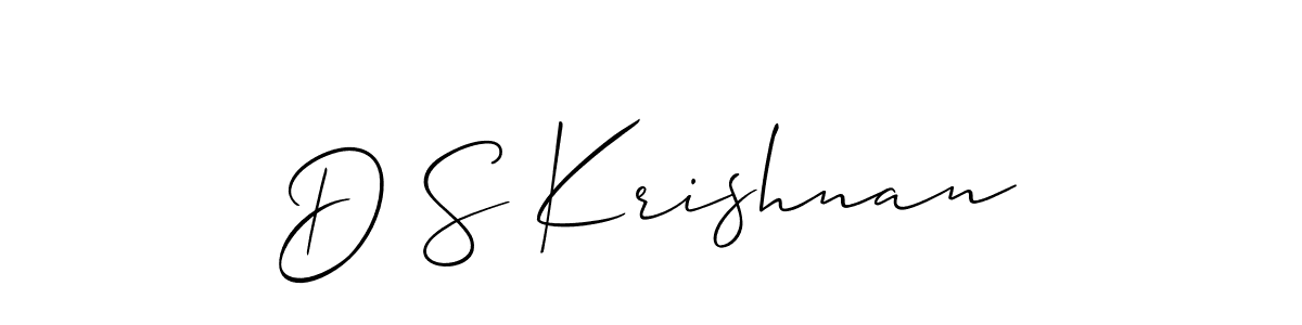 How to make D S Krishnan signature? Allison_Script is a professional autograph style. Create handwritten signature for D S Krishnan name. D S Krishnan signature style 2 images and pictures png