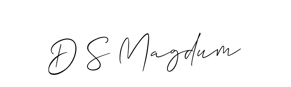 Make a beautiful signature design for name D S Magdum. With this signature (Allison_Script) style, you can create a handwritten signature for free. D S Magdum signature style 2 images and pictures png