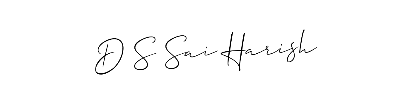 How to make D S Sai Harish name signature. Use Allison_Script style for creating short signs online. This is the latest handwritten sign. D S Sai Harish signature style 2 images and pictures png