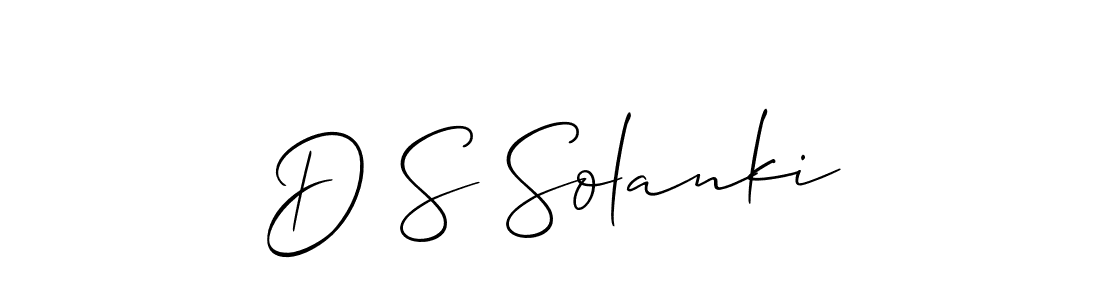 The best way (Allison_Script) to make a short signature is to pick only two or three words in your name. The name D S Solanki include a total of six letters. For converting this name. D S Solanki signature style 2 images and pictures png