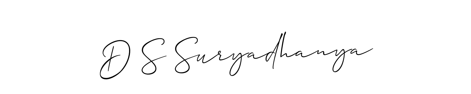 Similarly Allison_Script is the best handwritten signature design. Signature creator online .You can use it as an online autograph creator for name D S Suryadhanya. D S Suryadhanya signature style 2 images and pictures png