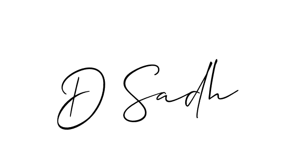 Design your own signature with our free online signature maker. With this signature software, you can create a handwritten (Allison_Script) signature for name D Sadh. D Sadh signature style 2 images and pictures png