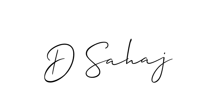 It looks lik you need a new signature style for name D Sahaj. Design unique handwritten (Allison_Script) signature with our free signature maker in just a few clicks. D Sahaj signature style 2 images and pictures png