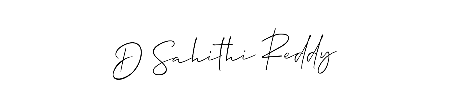 How to make D Sahithi Reddy signature? Allison_Script is a professional autograph style. Create handwritten signature for D Sahithi Reddy name. D Sahithi Reddy signature style 2 images and pictures png