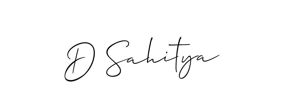 Allison_Script is a professional signature style that is perfect for those who want to add a touch of class to their signature. It is also a great choice for those who want to make their signature more unique. Get D Sahitya name to fancy signature for free. D Sahitya signature style 2 images and pictures png