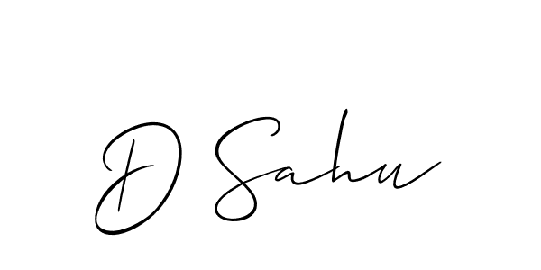 Also You can easily find your signature by using the search form. We will create D Sahu name handwritten signature images for you free of cost using Allison_Script sign style. D Sahu signature style 2 images and pictures png