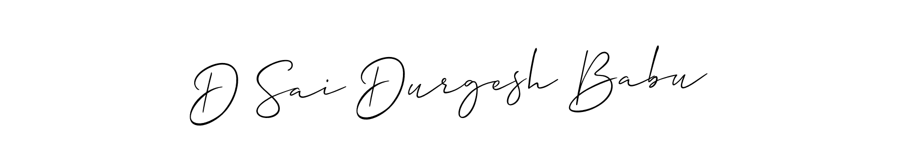 Allison_Script is a professional signature style that is perfect for those who want to add a touch of class to their signature. It is also a great choice for those who want to make their signature more unique. Get D Sai Durgesh Babu name to fancy signature for free. D Sai Durgesh Babu signature style 2 images and pictures png