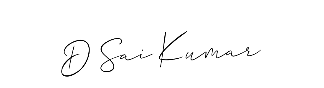 Use a signature maker to create a handwritten signature online. With this signature software, you can design (Allison_Script) your own signature for name D Sai Kumar. D Sai Kumar signature style 2 images and pictures png