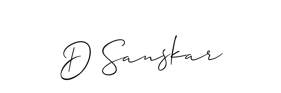 Allison_Script is a professional signature style that is perfect for those who want to add a touch of class to their signature. It is also a great choice for those who want to make their signature more unique. Get D Sanskar name to fancy signature for free. D Sanskar signature style 2 images and pictures png