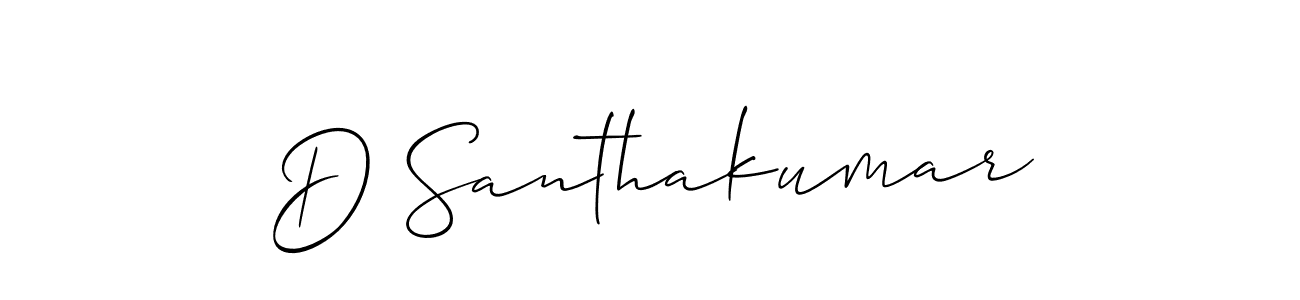 Make a short D Santhakumar signature style. Manage your documents anywhere anytime using Allison_Script. Create and add eSignatures, submit forms, share and send files easily. D Santhakumar signature style 2 images and pictures png
