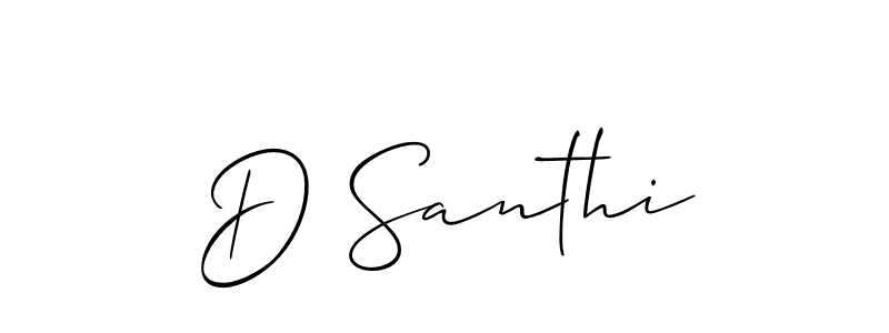 It looks lik you need a new signature style for name D Santhi. Design unique handwritten (Allison_Script) signature with our free signature maker in just a few clicks. D Santhi signature style 2 images and pictures png