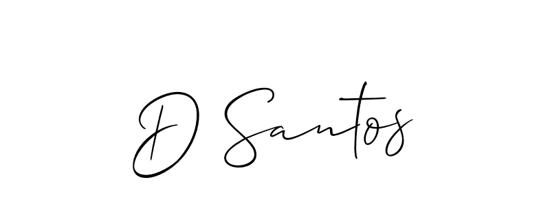 Also You can easily find your signature by using the search form. We will create D Santos name handwritten signature images for you free of cost using Allison_Script sign style. D Santos signature style 2 images and pictures png