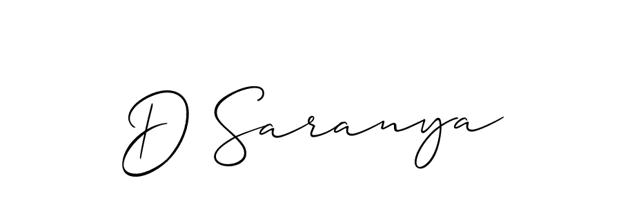 Also we have D Saranya name is the best signature style. Create professional handwritten signature collection using Allison_Script autograph style. D Saranya signature style 2 images and pictures png