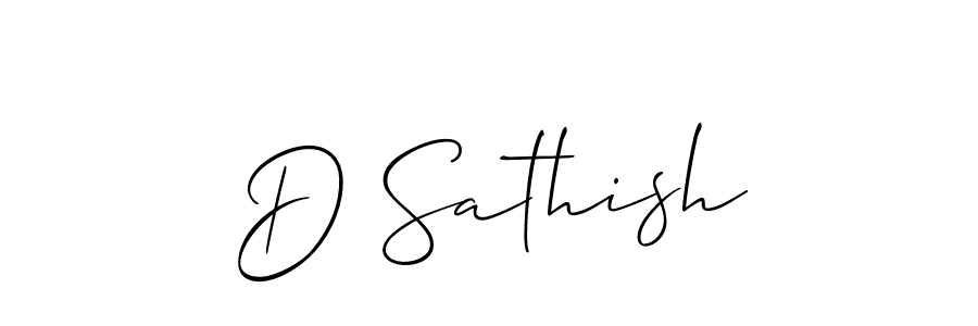 Make a beautiful signature design for name D Sathish. With this signature (Allison_Script) style, you can create a handwritten signature for free. D Sathish signature style 2 images and pictures png