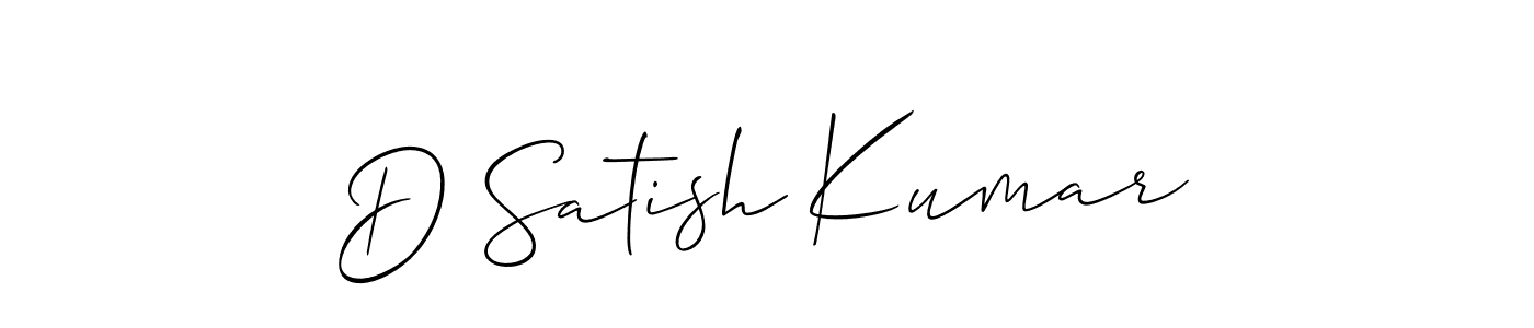 How to make D Satish Kumar signature? Allison_Script is a professional autograph style. Create handwritten signature for D Satish Kumar name. D Satish Kumar signature style 2 images and pictures png