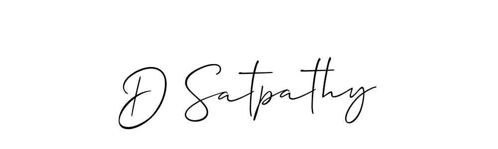 Allison_Script is a professional signature style that is perfect for those who want to add a touch of class to their signature. It is also a great choice for those who want to make their signature more unique. Get D Satpathy name to fancy signature for free. D Satpathy signature style 2 images and pictures png