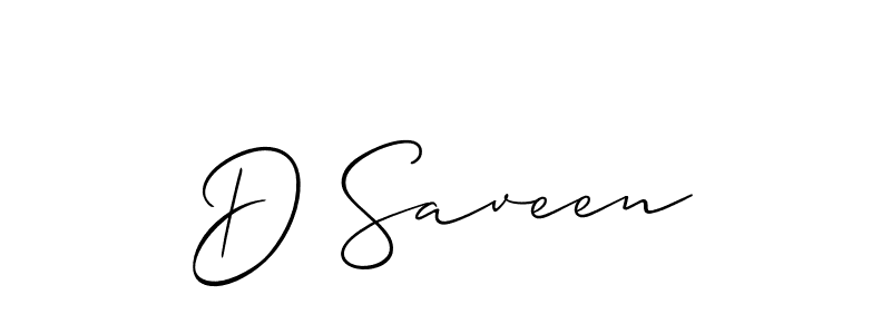 You can use this online signature creator to create a handwritten signature for the name D Saveen. This is the best online autograph maker. D Saveen signature style 2 images and pictures png