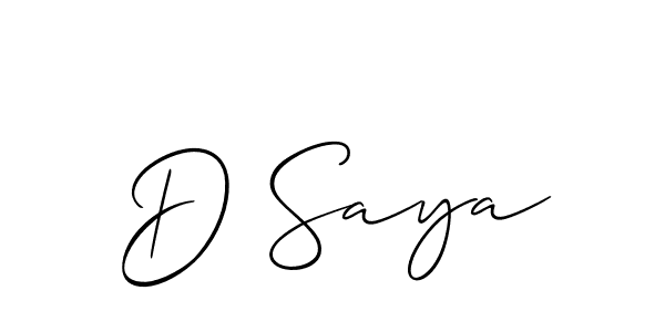 Make a short D Saya signature style. Manage your documents anywhere anytime using Allison_Script. Create and add eSignatures, submit forms, share and send files easily. D Saya signature style 2 images and pictures png