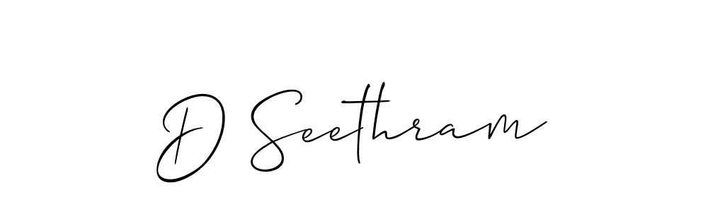 Design your own signature with our free online signature maker. With this signature software, you can create a handwritten (Allison_Script) signature for name D Seethram. D Seethram signature style 2 images and pictures png
