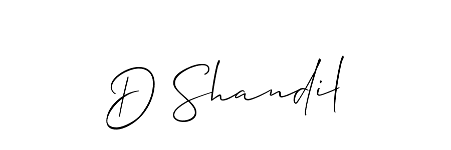 Use a signature maker to create a handwritten signature online. With this signature software, you can design (Allison_Script) your own signature for name D Shandil. D Shandil signature style 2 images and pictures png