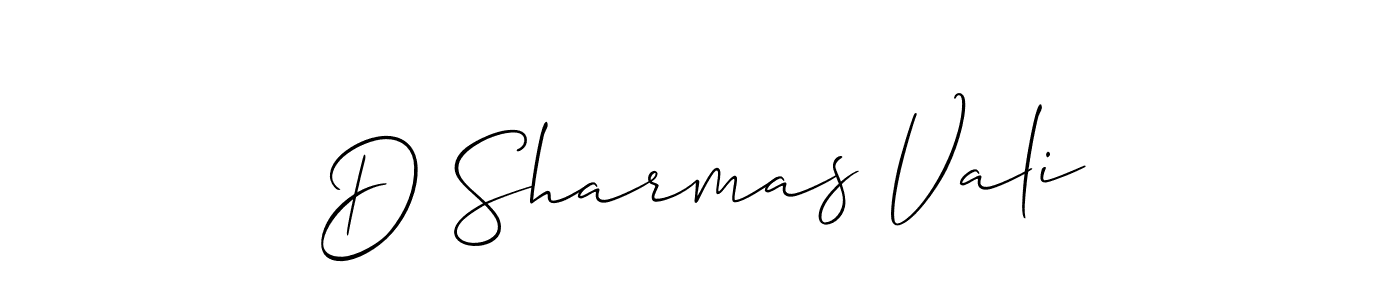 Check out images of Autograph of D Sharmas Vali name. Actor D Sharmas Vali Signature Style. Allison_Script is a professional sign style online. D Sharmas Vali signature style 2 images and pictures png