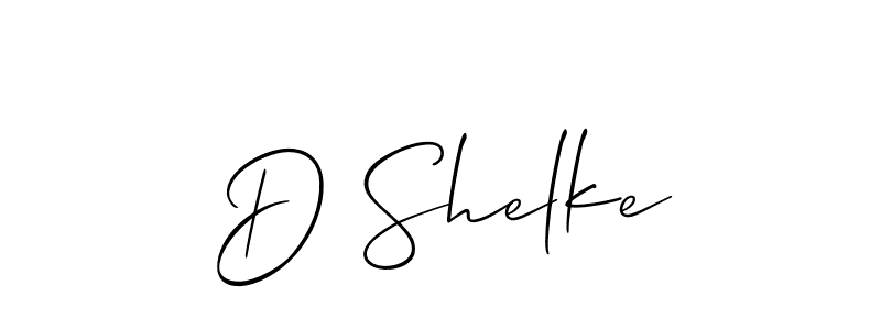 How to make D Shelke name signature. Use Allison_Script style for creating short signs online. This is the latest handwritten sign. D Shelke signature style 2 images and pictures png