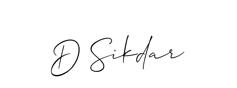 Make a short D Sikdar signature style. Manage your documents anywhere anytime using Allison_Script. Create and add eSignatures, submit forms, share and send files easily. D Sikdar signature style 2 images and pictures png
