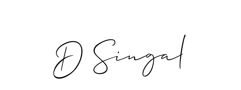 Check out images of Autograph of D Singal name. Actor D Singal Signature Style. Allison_Script is a professional sign style online. D Singal signature style 2 images and pictures png